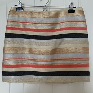 Jcrew striped mini skirt. Size 2. Metallic/Multicolor.